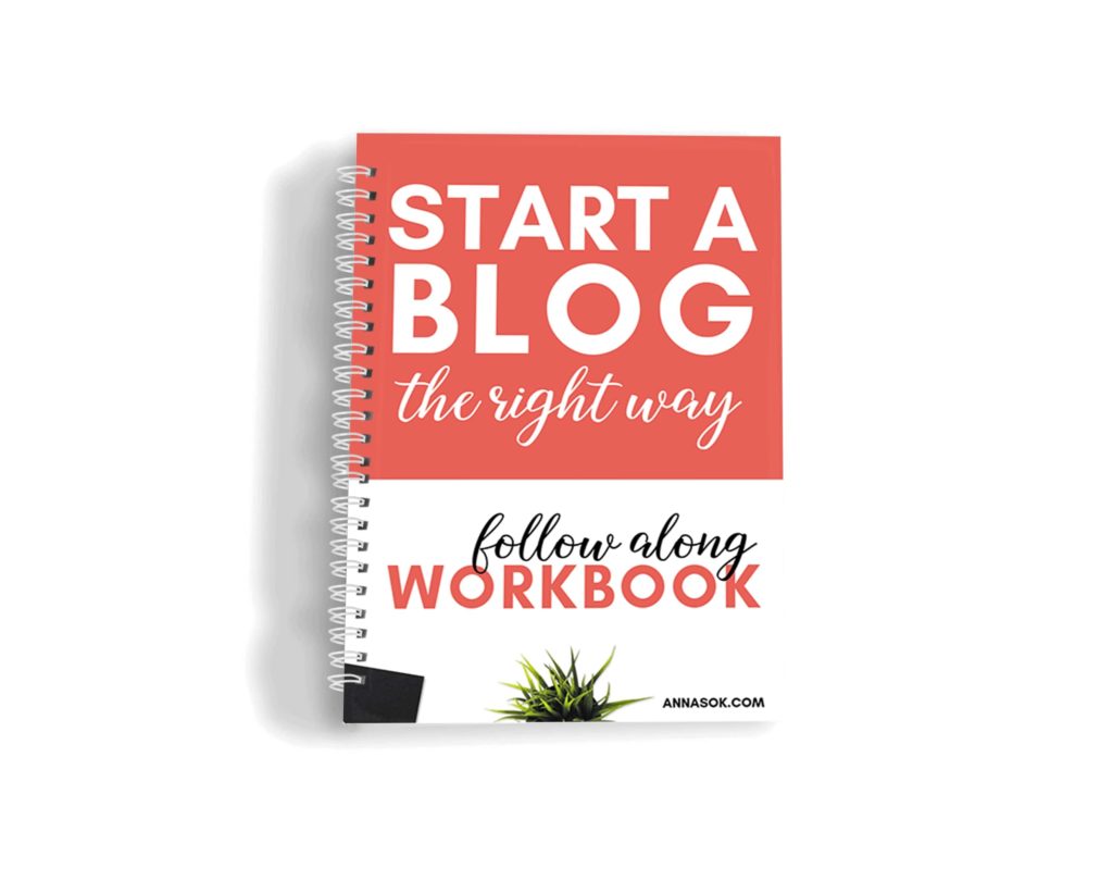 Workbook Step By Step - Bonus for how to start a blog online course for beginners