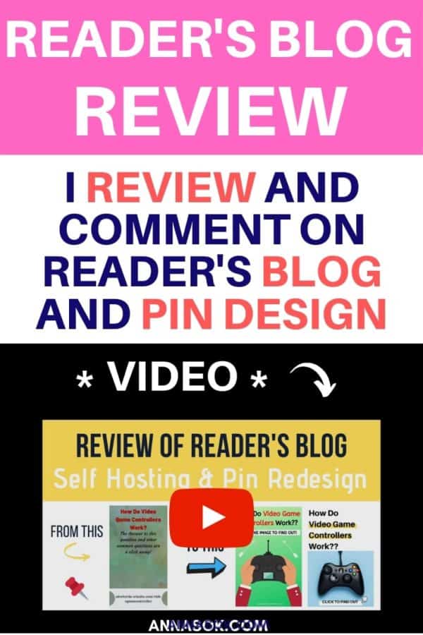 Reviewing a Reader\'s Blog:  Self Hosting and Pinterest Pin Design
